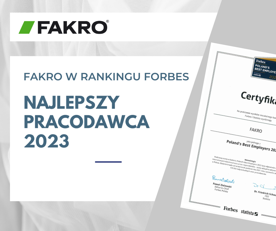 FAKRO w gronie Najlepszych Pracodawców w Polsce wg. FORBES